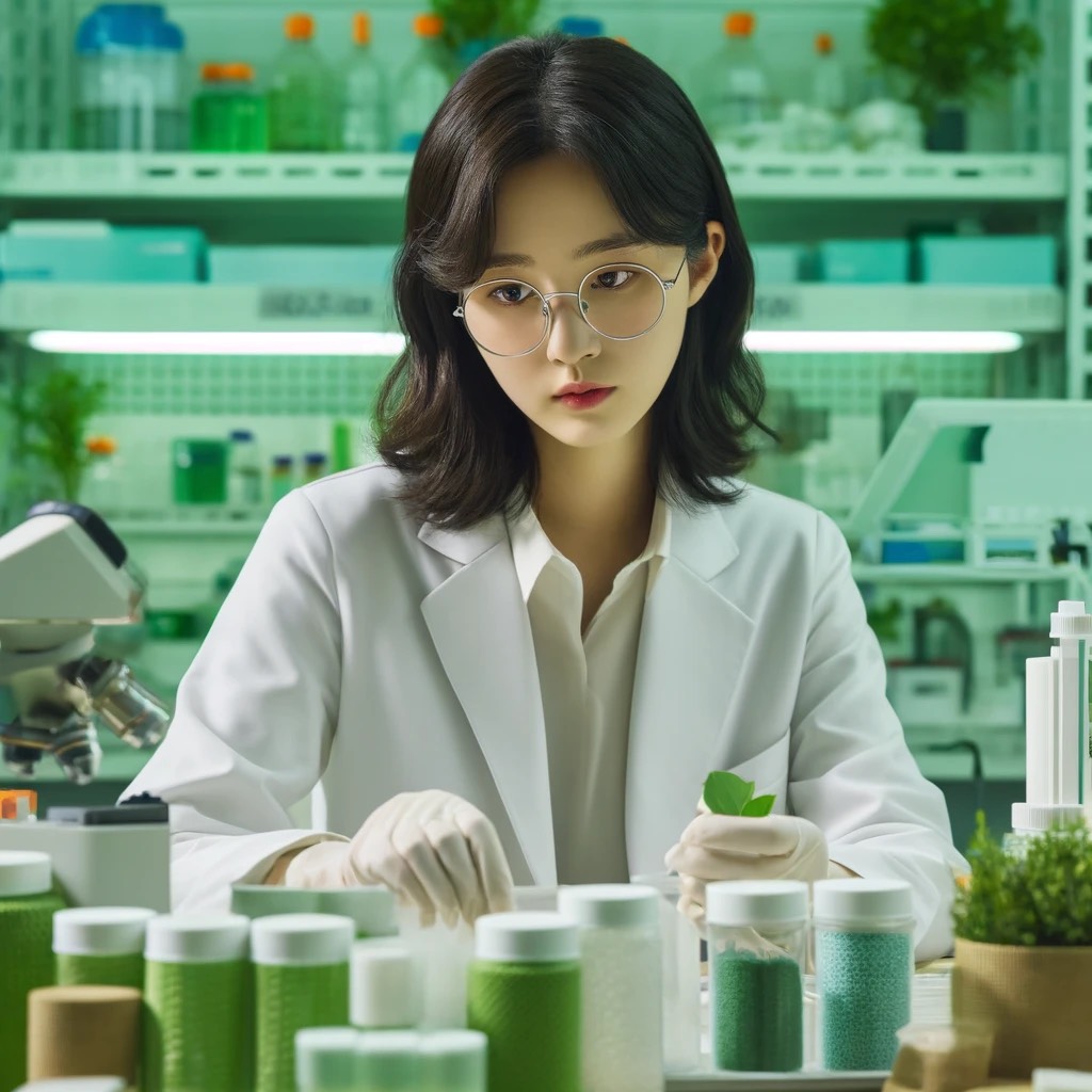 DALL·E 2024-04-23 06.17.18 - A scene depicting a young Korean female environmental specialist workin